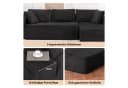 COMHOMA L-förmiges Sofa Big-Sofa Schwarz Cordstoff Bild 5