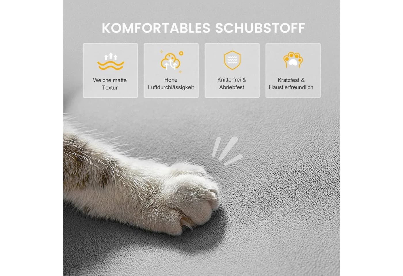 GTPLAYER Schlafsofa Grau mit Schlaffunktion und Schubladen - Bild 3