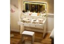 COMHOMA Schminktisch mit Spiegel LED 5 Schubladen Hocker Bild 3