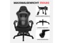GTPLAYER Gaming-Stuhl Stoff Schwarz mit Fußstütze und 135° Relax-Funktion Bild 3