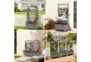 COMHOMA Blumenkasten Rankgitter Grau Holz mit Rollen Bild 3