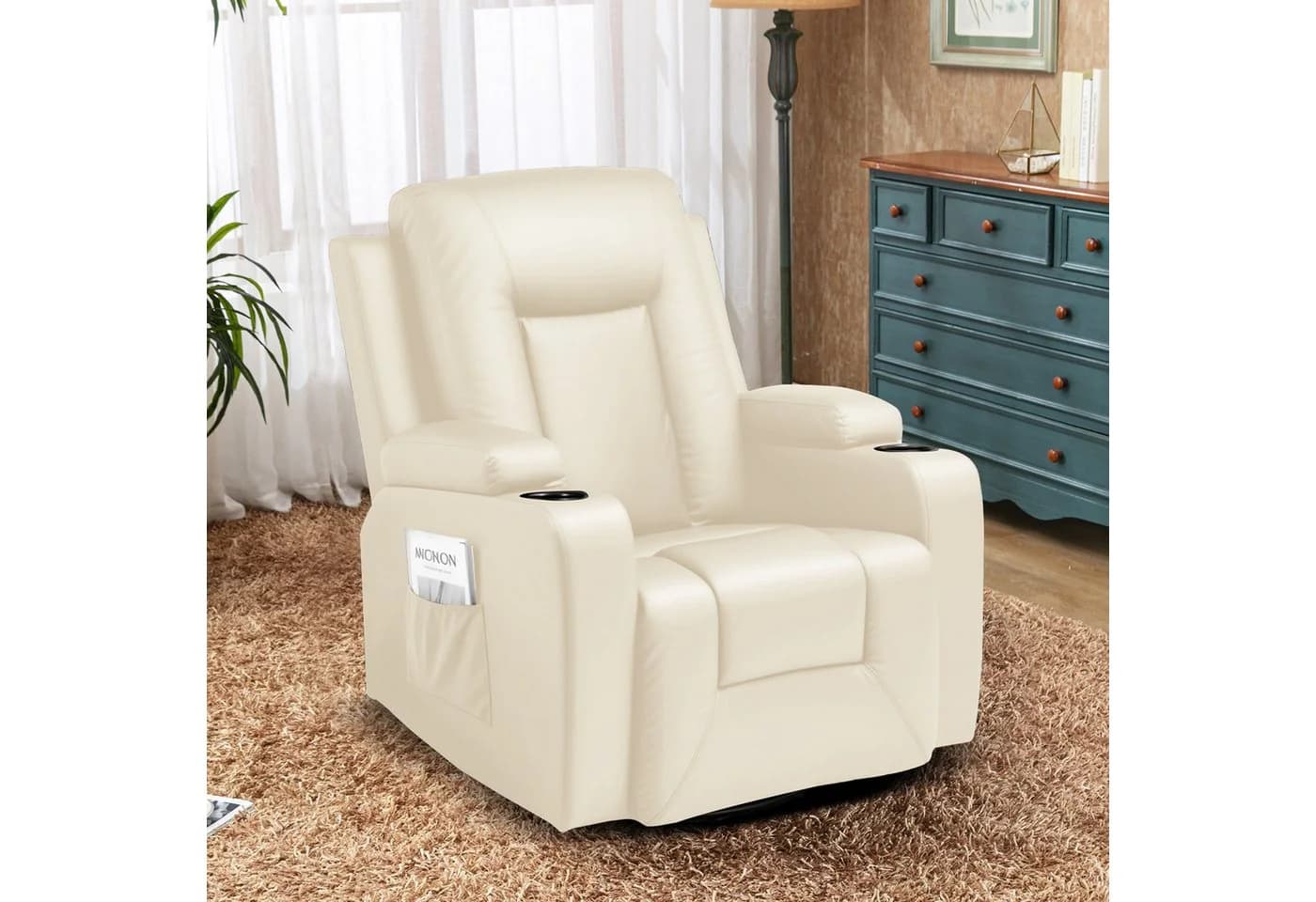 COMHOMA Relaxsessel TV-Sessel Weiß mit Liegefunktion und Wippfunktion - Bild 2