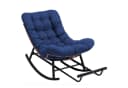 COMHOMA Schaukelstuhl XXL Outdoor blau mit Sitzpolster Bild 2