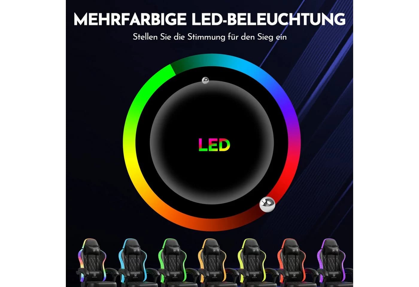 GTPLAYER Gaming-Stuhl mit LED Lichtleiste und Fußstütze - Bild 4