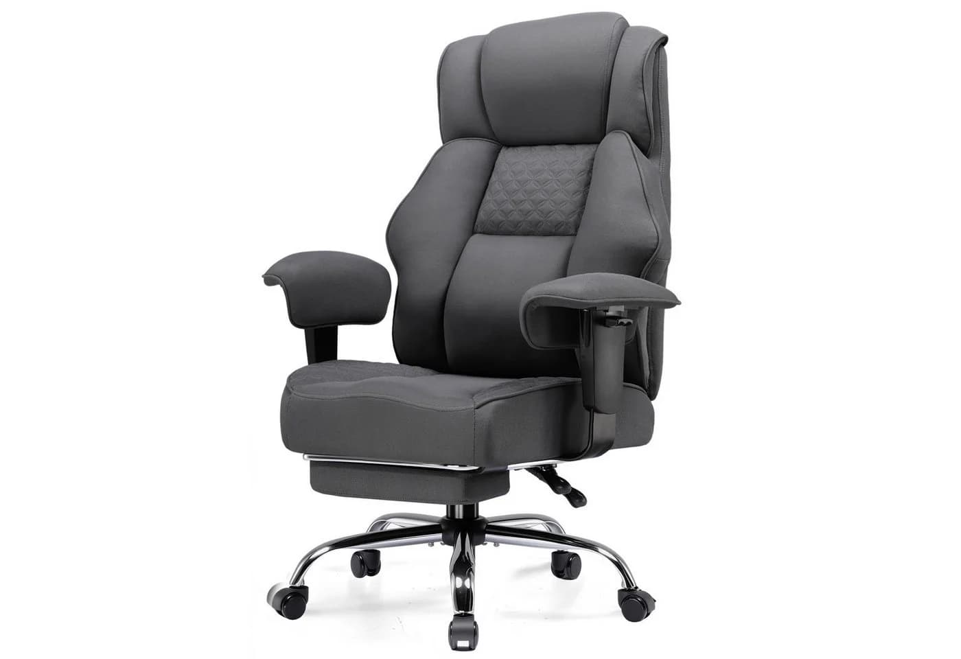 GTPLAYER Gaming-Stuhl Grau Ergonomisch bis 180 kg mit Fußstütze - Bild 2