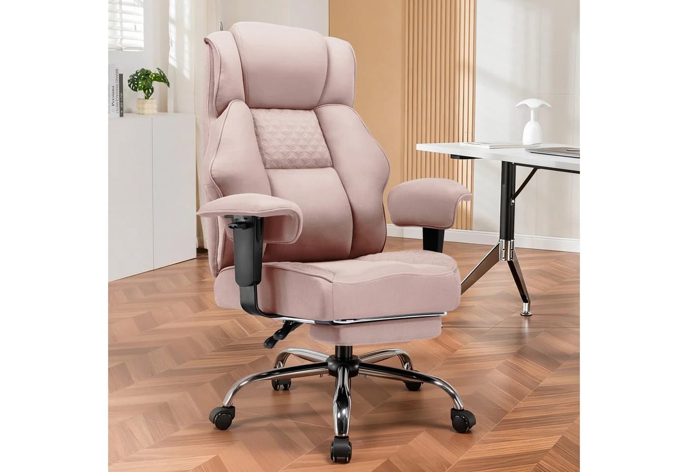 GTPLAYER Gaming-Stuhl Rosa Ergonomisch bis 180 kg mit Fußstütze - Bild 4