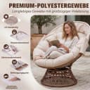 COMHOMA Papasansessel mit Sonnenschutz & Kissen Beige Bild 1