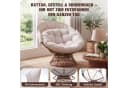 COMHOMA Papasansessel mit Sonnenschutz & Kissen Beige Bild 4
