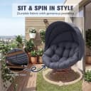 COMHOMA Papasansessel Grau mit Sonnenschutz & 360° Drehfunktion Bild 3