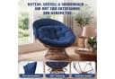COMHOMA Papasan-Sessel mit Sonnenschutz & 360° Drehfunktion Blau Bild 1