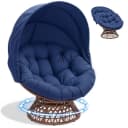 COMHOMA Papasan-Sessel mit Sonnenschutz & 360° Drehfunktion Blau Bild 2