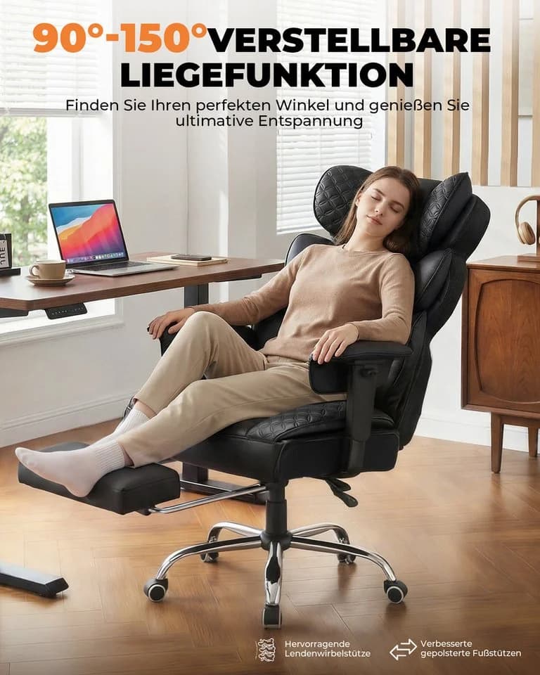 COMHOMA Gaming-Stuhl Ergonomisch 180 kg Lendenstütze
