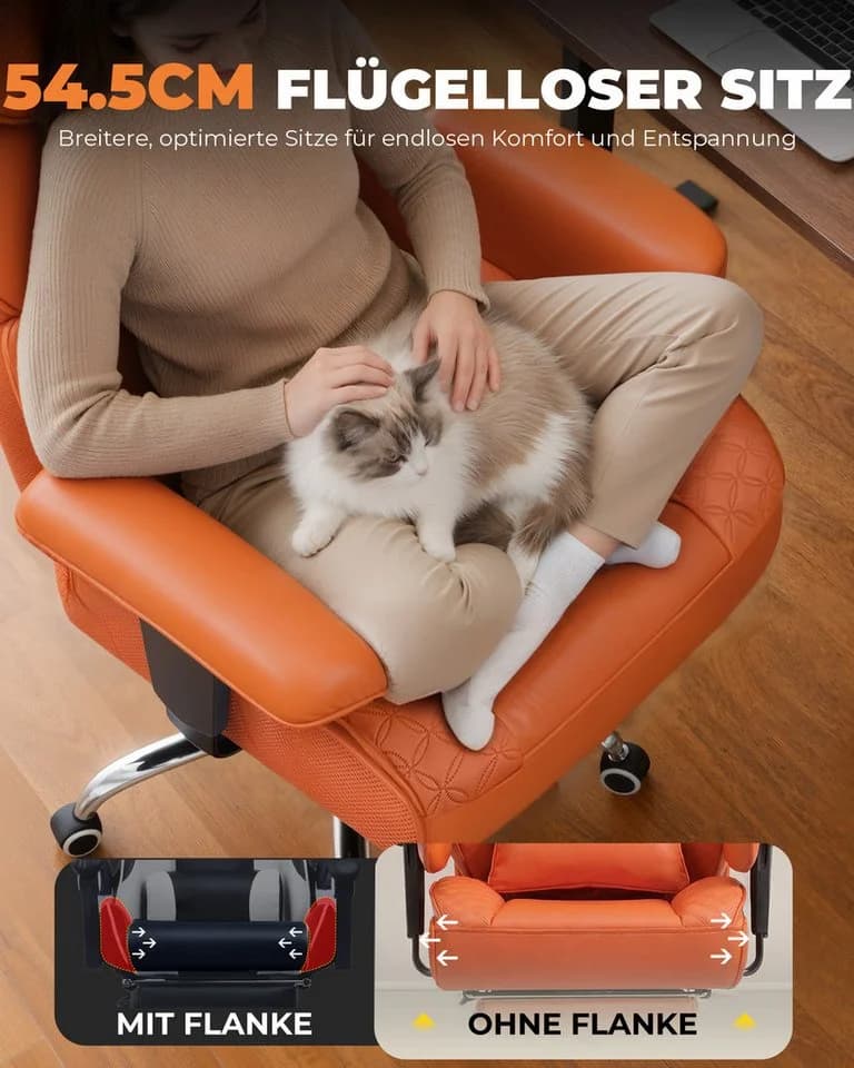 COMHOMA Gaming-Stuhl Ergonomisch 180 kg Lendenstütze Fußstütze - Bild 5