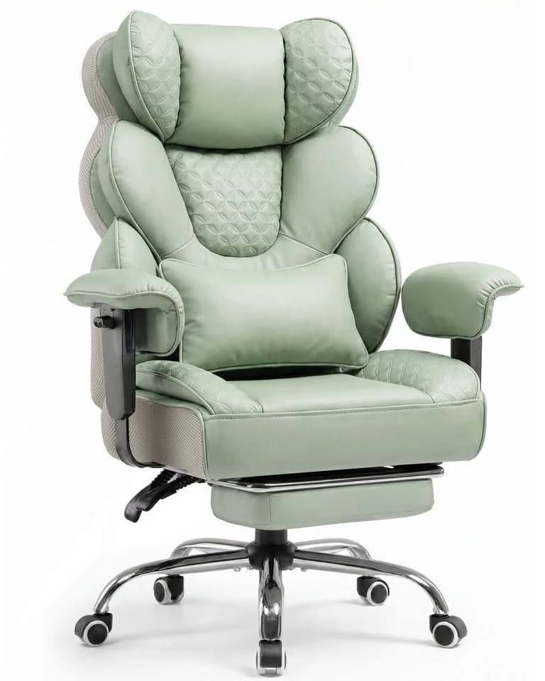 COMHOMA Gaming-Stuhl Ergonomisch 180 kg Lendenstütze Fußstütze 135° - Bild 2