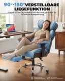COMHOMA Gaming-Stuhl Ergonomischer Bürostuhl blau mit Lendenstütze Bild 1
