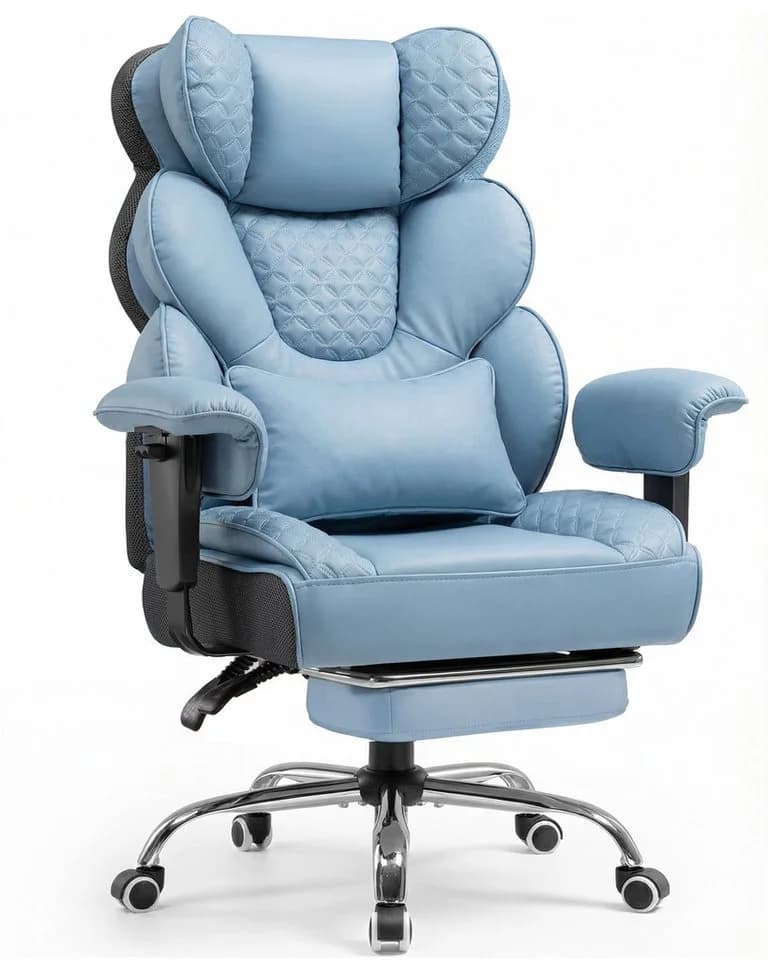COMHOMA Gaming-Stuhl Ergonomischer Bürostuhl blau mit Lendenstütze - Bild 2