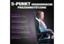 GTPLAYER Gaming-Stuhl Ergonomisch mit Fußstütze Schwarz Bild 5