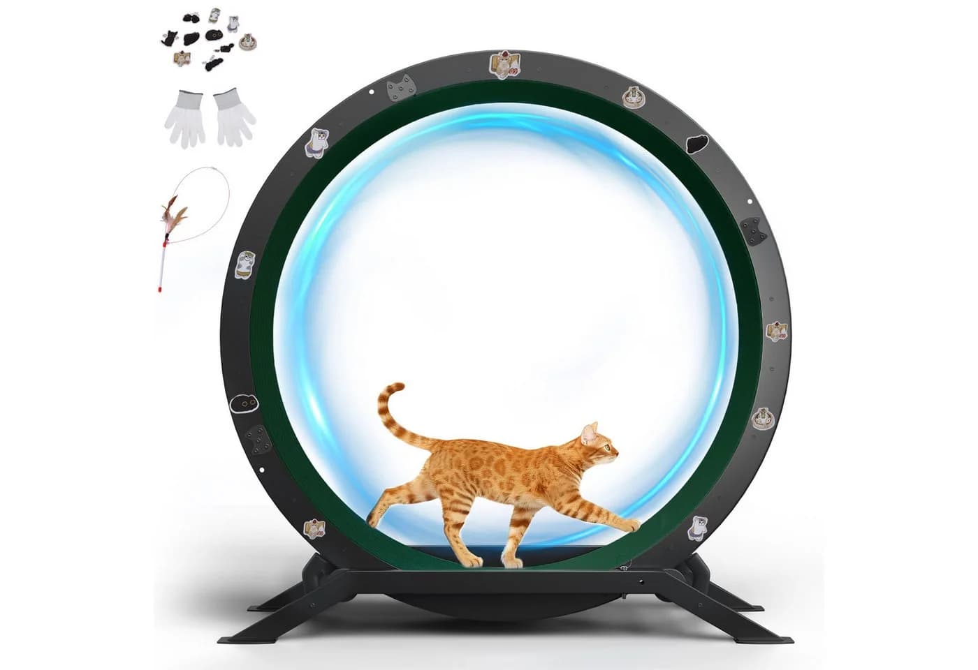 COMHOMA Katzenlaufrad 100 cm Metall ultraleis mit Teppich - Bild 2