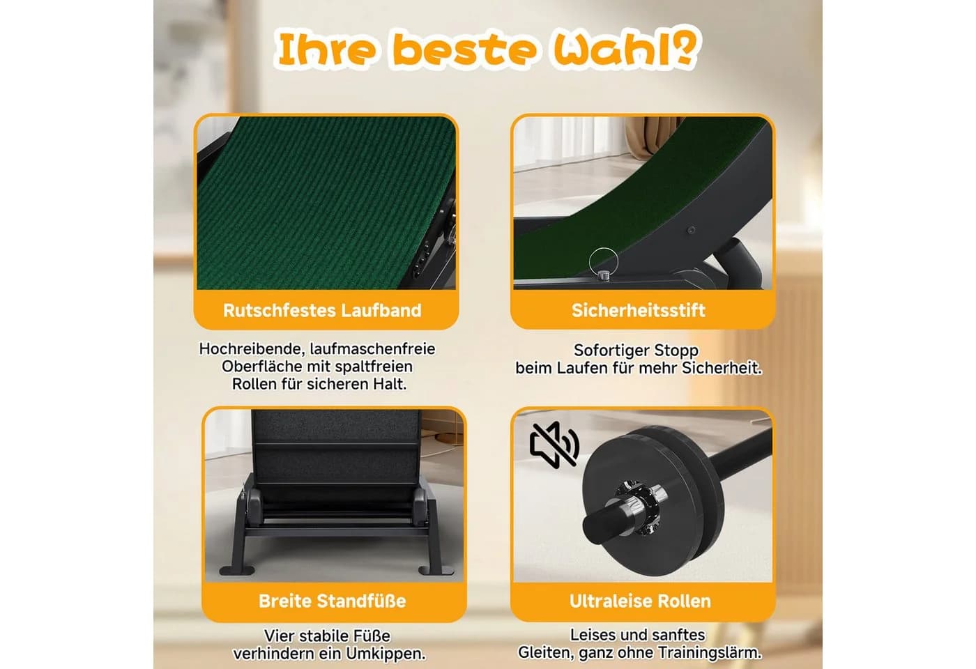 COMHOMA Katzenlaufrad 100 cm Metall ultraleis mit Teppich - Bild 3