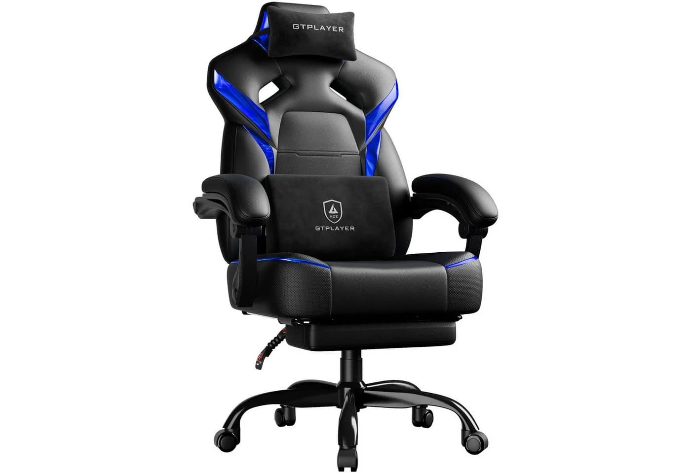 GTPLAYER Gaming-Stuhl ACE-ARMOR Schwarz mit Fußstütze & Lendenkissen - Bild 2