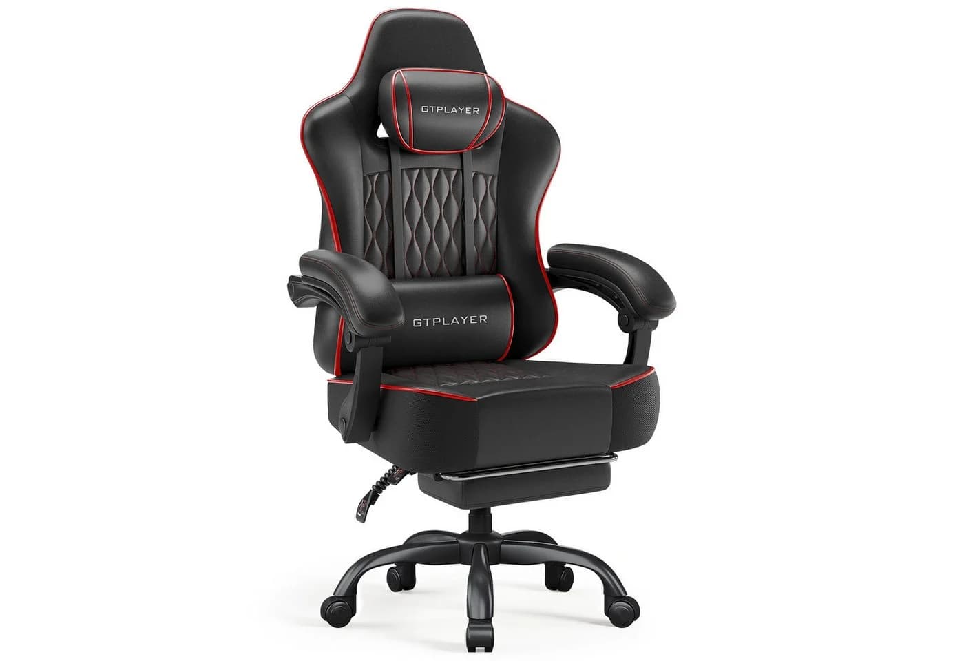 GTPLAYER Gaming-Stuhl Bürostuhl Ergonomisch Höhenverstellbar Rot/Schwarz - Bild 2