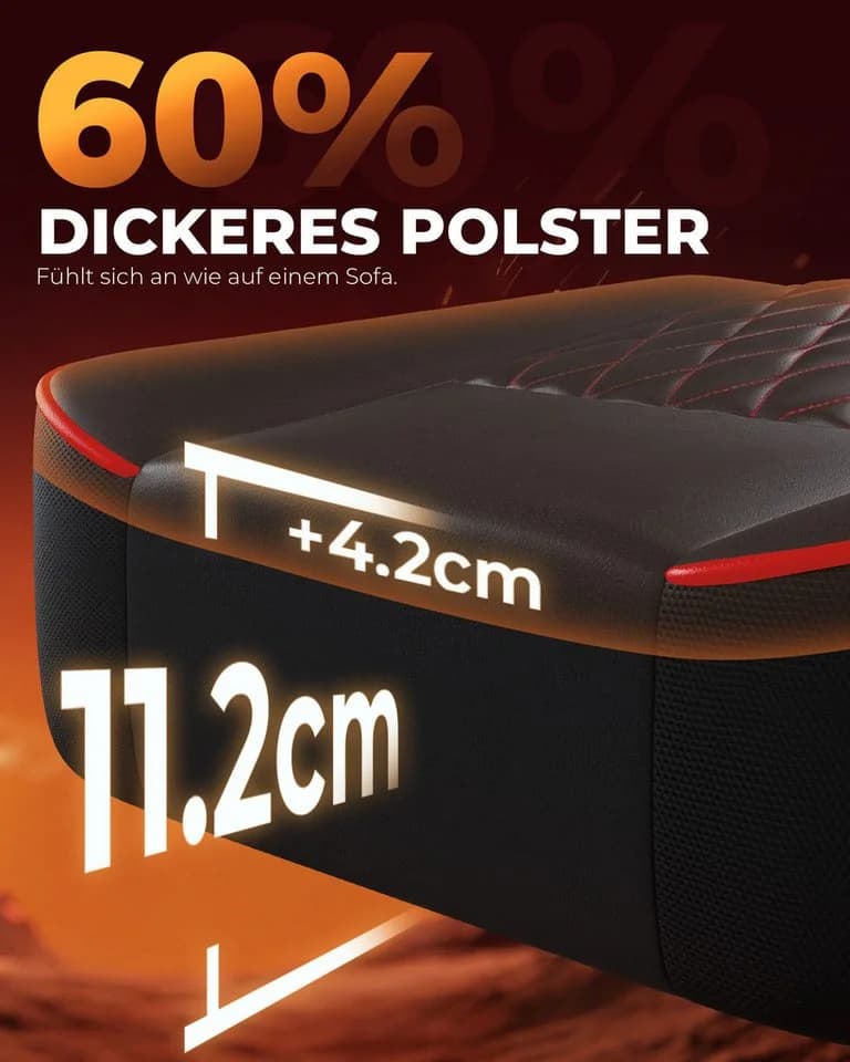 GTPLAYER Gaming-Stuhl Bürostuhl Ergonomisch Höhenverstellbar Rot/Schwarz - Bild 5