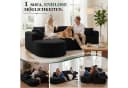 COMHOMA Ecksofa mit Schlaffunktion Cord Schwarz Bild 1