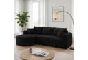 COMHOMA Ecksofa mit Schlaffunktion Cord Schwarz Bild 2