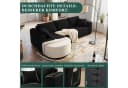 COMHOMA Ecksofa mit Schlaffunktion Cord Schwarz Bild 3
