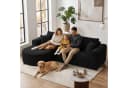COMHOMA Ecksofa mit Schlaffunktion Cord Schwarz Bild 5
