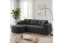 COMHOMA Ecksofa mit Schlaffunktion Grau Cord Bild 2