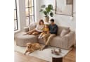 COMHOMA Ecksofa mit Schlaffunktion Cord beige Bild 4