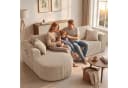 COMHOMA Ecksofa mit Schlaffunktion Cord beige Bild 5