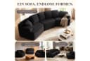 COMHOMA Modulares Schlafsofa Schwarz 3-Sitzer mit Schlaffunktion Bild 5