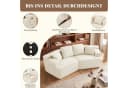 COMHOMA Modulares Schlafsofa 3-Sitzer Beige Sherpa-Kunstfell Bild 1