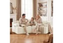 COMHOMA Modulares Schlafsofa 3-Sitzer Beige Sherpa-Kunstfell Bild 5