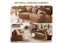 COMHOMA Modulares Schlafsofa 3-Sitzer hellbraun mit Schlaffunktion Bild 1