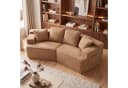 COMHOMA Modulares Schlafsofa 3-Sitzer hellbraun mit Schlaffunktion Bild 2