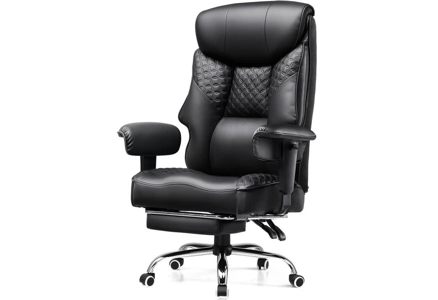 COMHOMA Bürostuhl Gaming Stuhl Schwarz bis 180 kg mit Fußstütze - Bild 2
