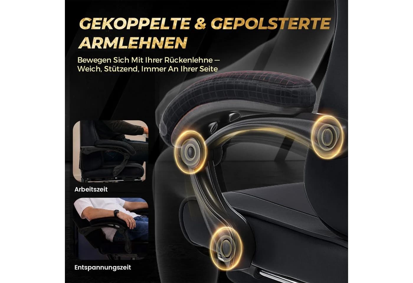 GTPLAYER Gaming-Stuhl Ergonomisch mit Federsitz & Fußstütze - Bild 5