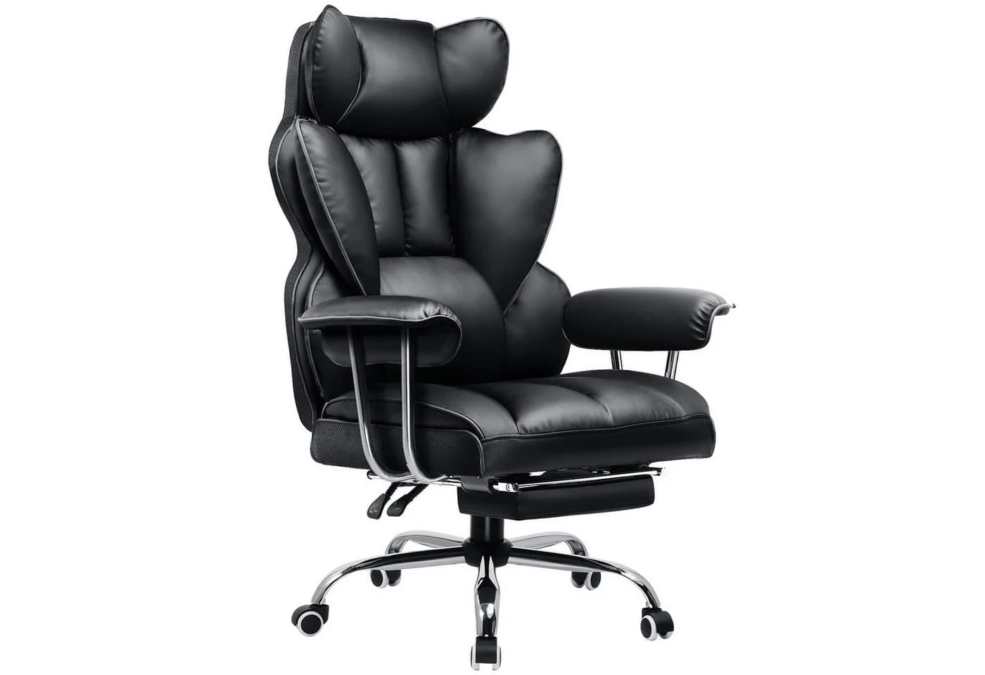 GTPLAYER Gaming-Stuhl Ergonomisch mit Fußstütze Kunstleder Schwarz - Bild 2