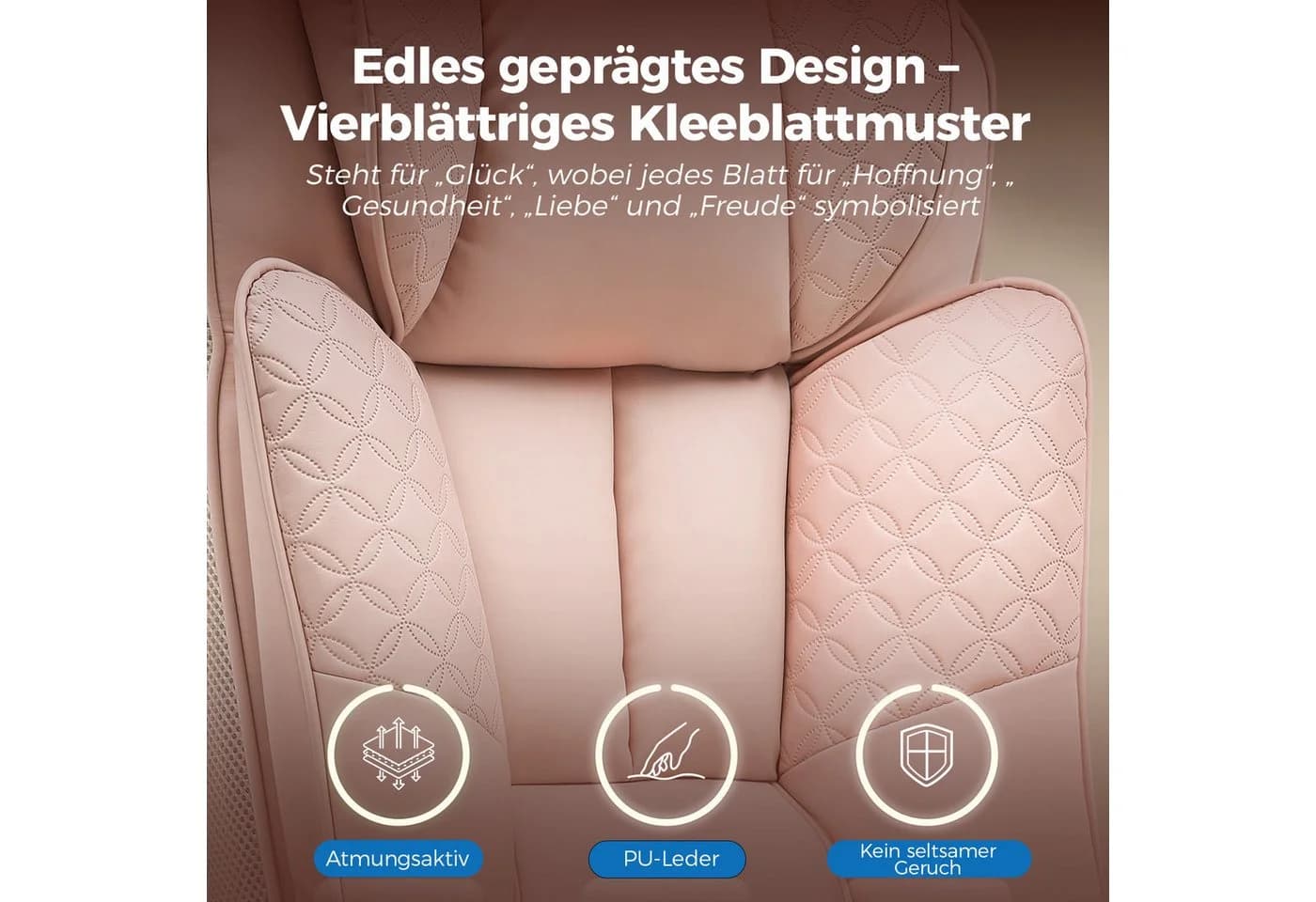 GTPLAYER Gaming-Stuhl mit Fußstütze & 150° Rückenlehne Rosa - Bild 3