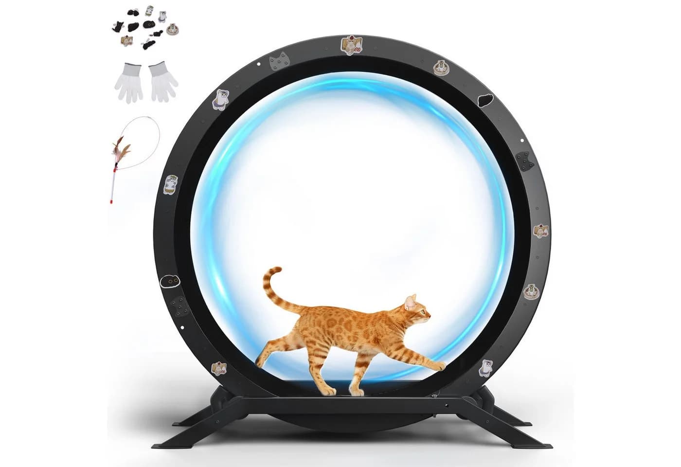 COMHOMA Katzenlaufrad Schwarz Metall Ultraleis - Bild 2
