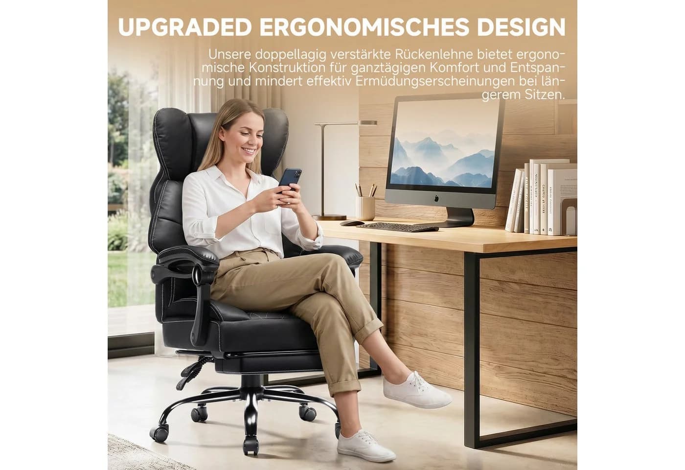 GTPLAYER Gaming-Stuhl Ergonomisch mit Fußstütze & Lendenstütze - Bild 3