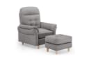 COMHOMA Relaxsessel mit Hocker und verstellbarer Rückenlehne grau Bild 2