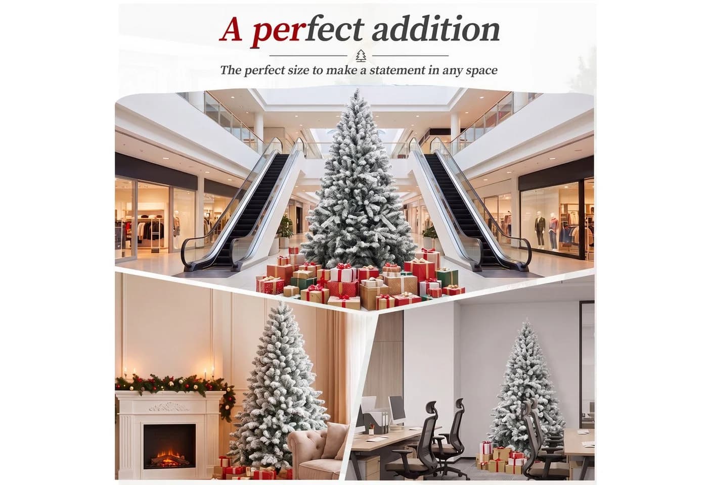 COMHOMA Künstlicher Weihnachtsbaum 195cm PVC mit Metallsockel - Bild 5