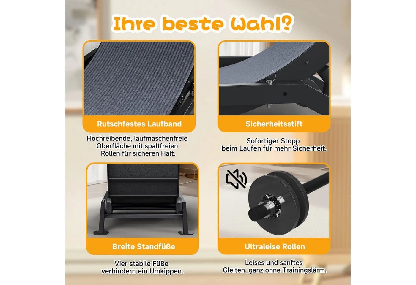 COMHOMA Katzenlaufrad 100 cm Schwarz Metall Ultraleis - Bild 3