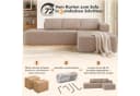 COMHOMA Ecksofa Cord L-Form mit Chaiselongue Beige Bild 3