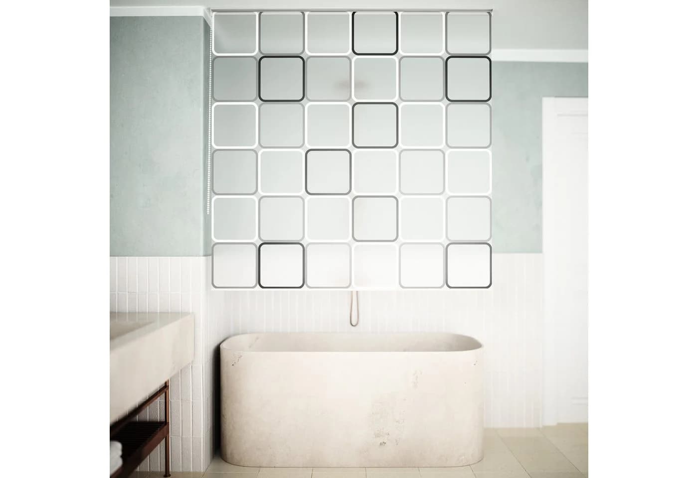 Aquabad® Duschrollo Vaskaflex Modernes Quadrat-Muster - Bild 3
