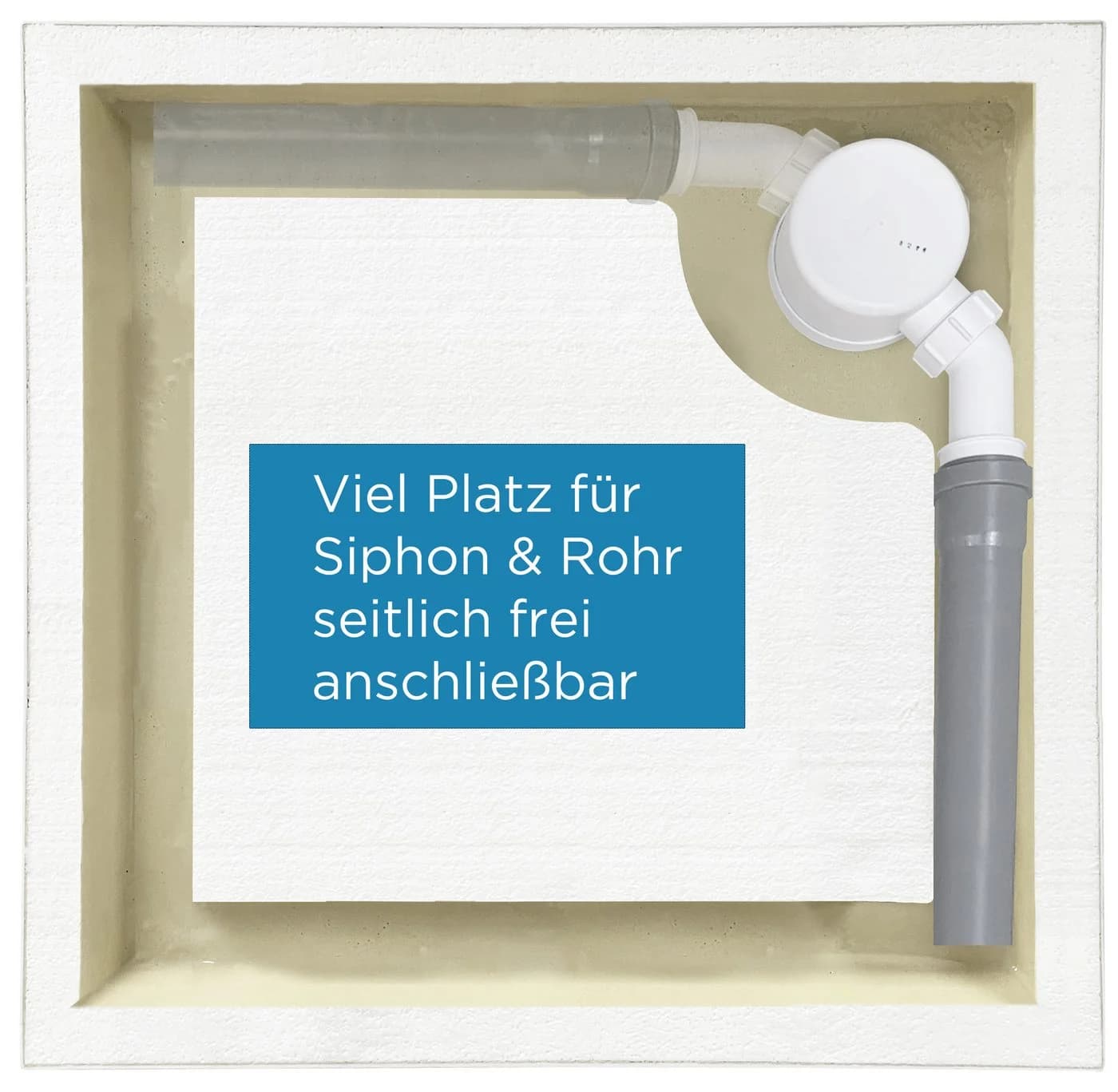 Aquabad® Duschwanne ELEGANA Quadrat Acryl White Stone - Bild 5